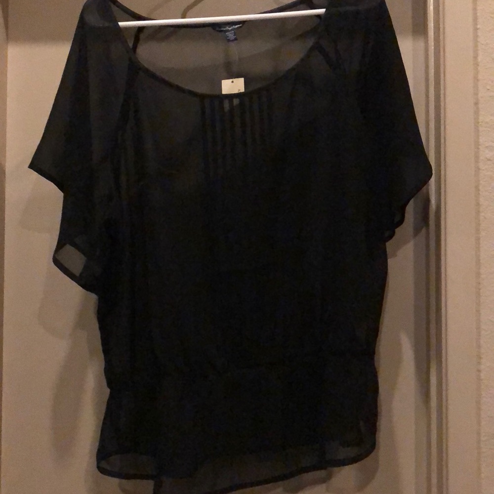 Black see through American eagle blouse